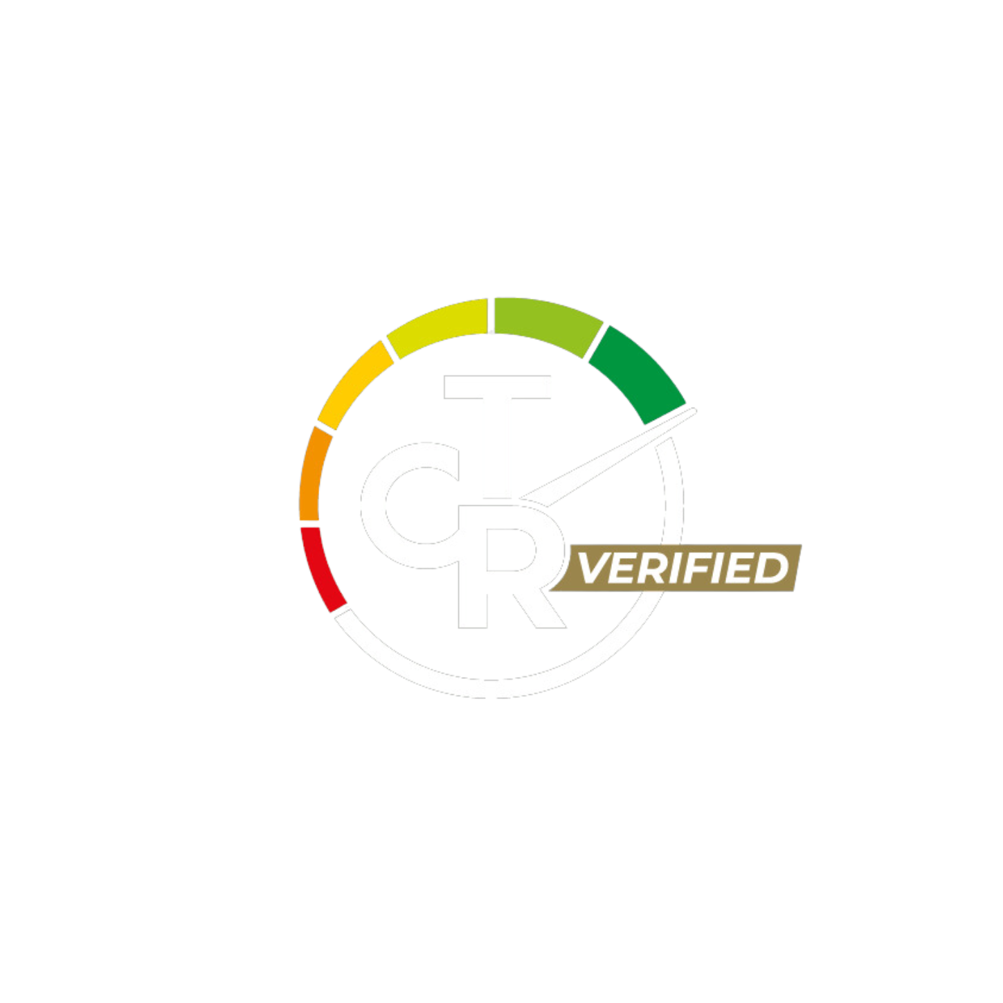 Logo CTR - Transport Compliance Rating, è un cerchio nero con i colori rosso, arancione, giallo e tre tonalità di verde.