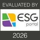 Immagine della certificazione di ESG Portal con scritto Evaluated by ESG Portal 2026 e logo