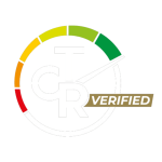 TCR Logo CTR - Transport Compliance Rating, è un cerchio nero con i colori rosso, arancione, giallo e tre tonalità di verde.